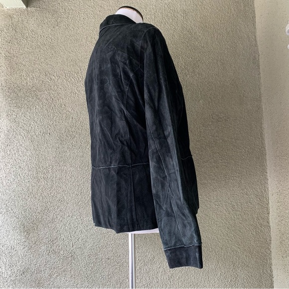 “Brandon Thomas” Soft Black Suede Leather Jacket size L - Picture 5 of 11